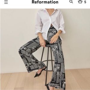 📰Reformation Sorrenti Newspaper Palazzo Pants📰 Size 0 / 25